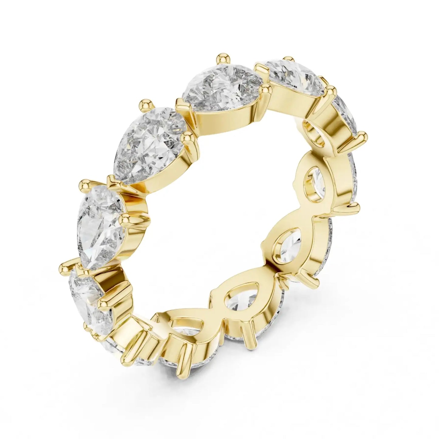 silver Pear Diamond Eternity Ring