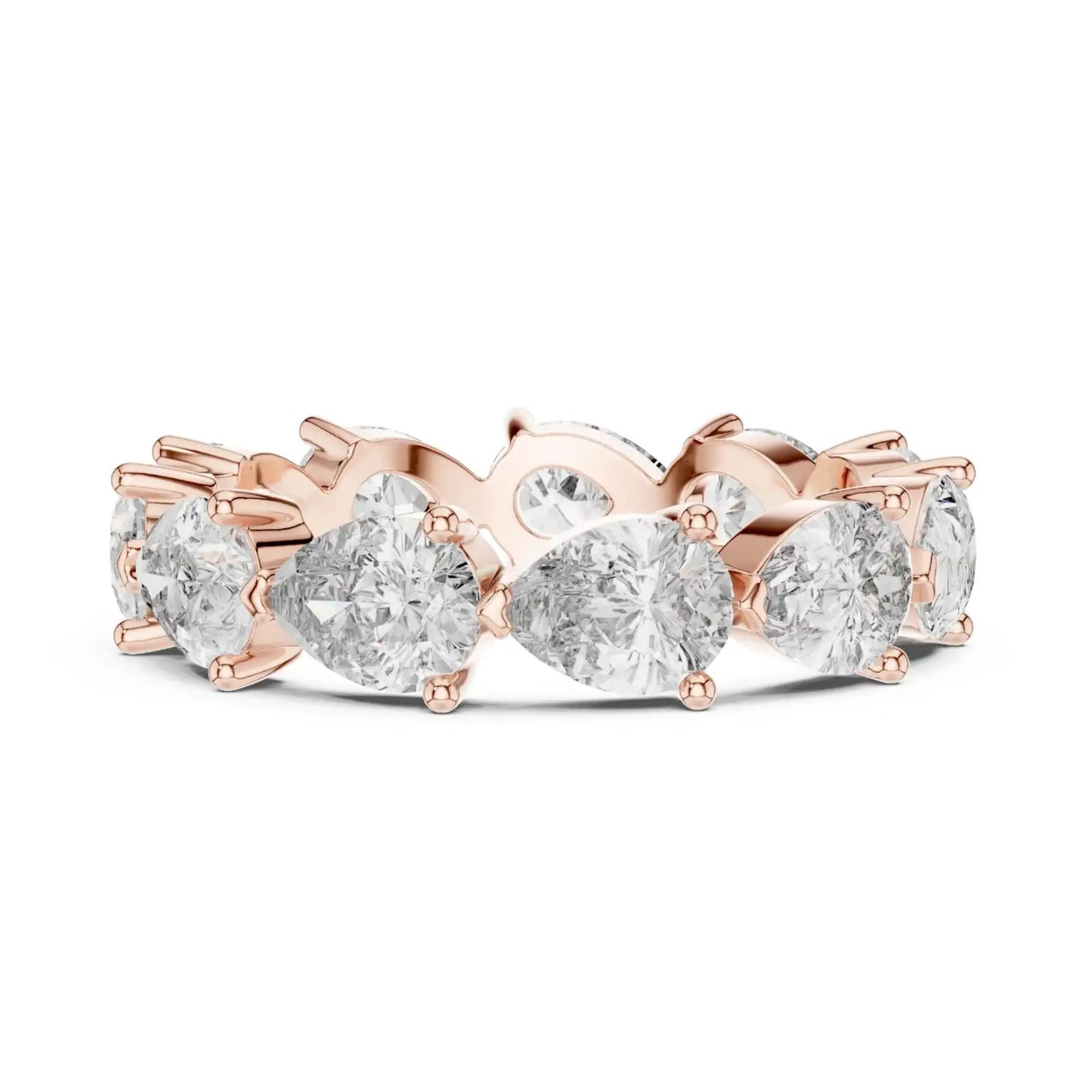silver Pear Diamond Eternity Ring