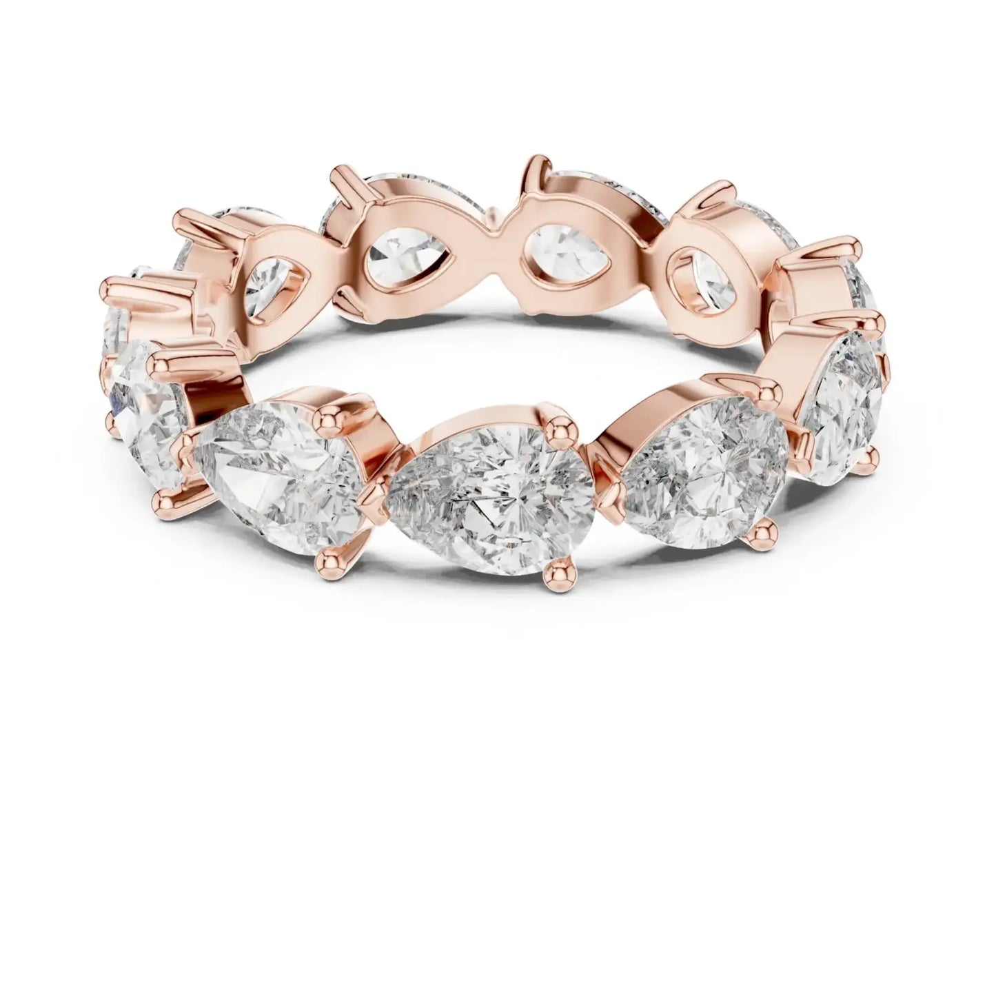silver Pear Diamond Eternity Ring