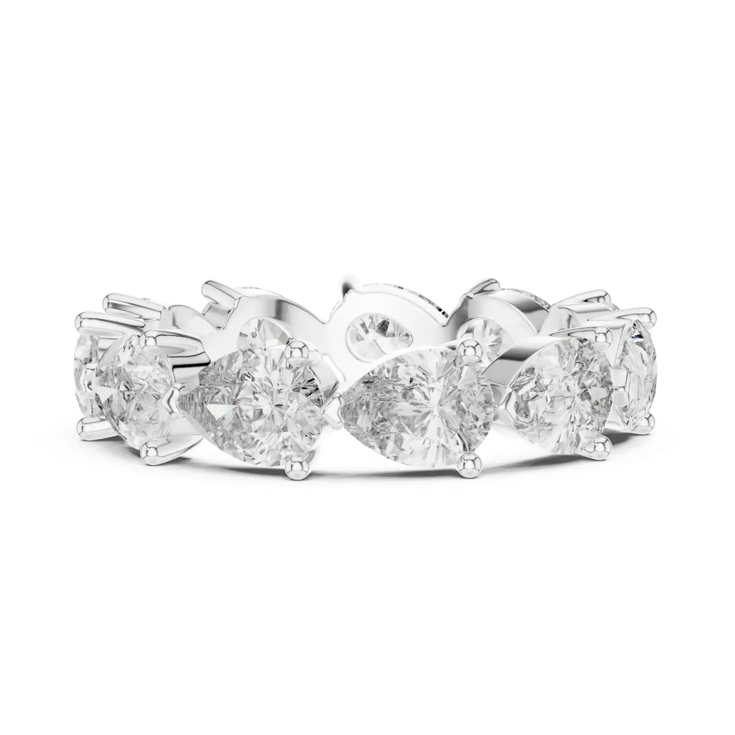 silver Pear Diamond Eternity Ring