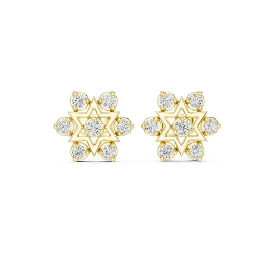silver Celestial Star Diamond Studs
