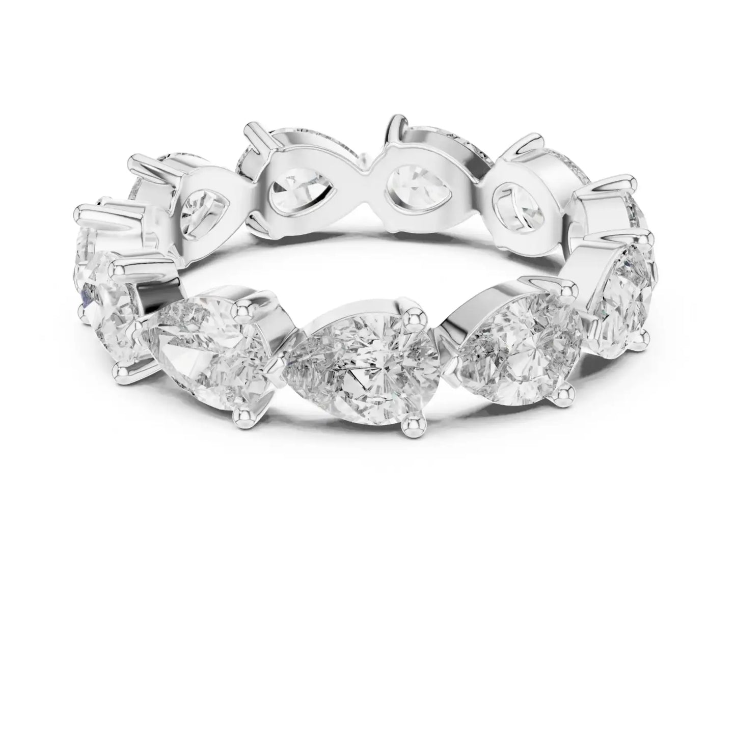 silver Pear Diamond Eternity Ring