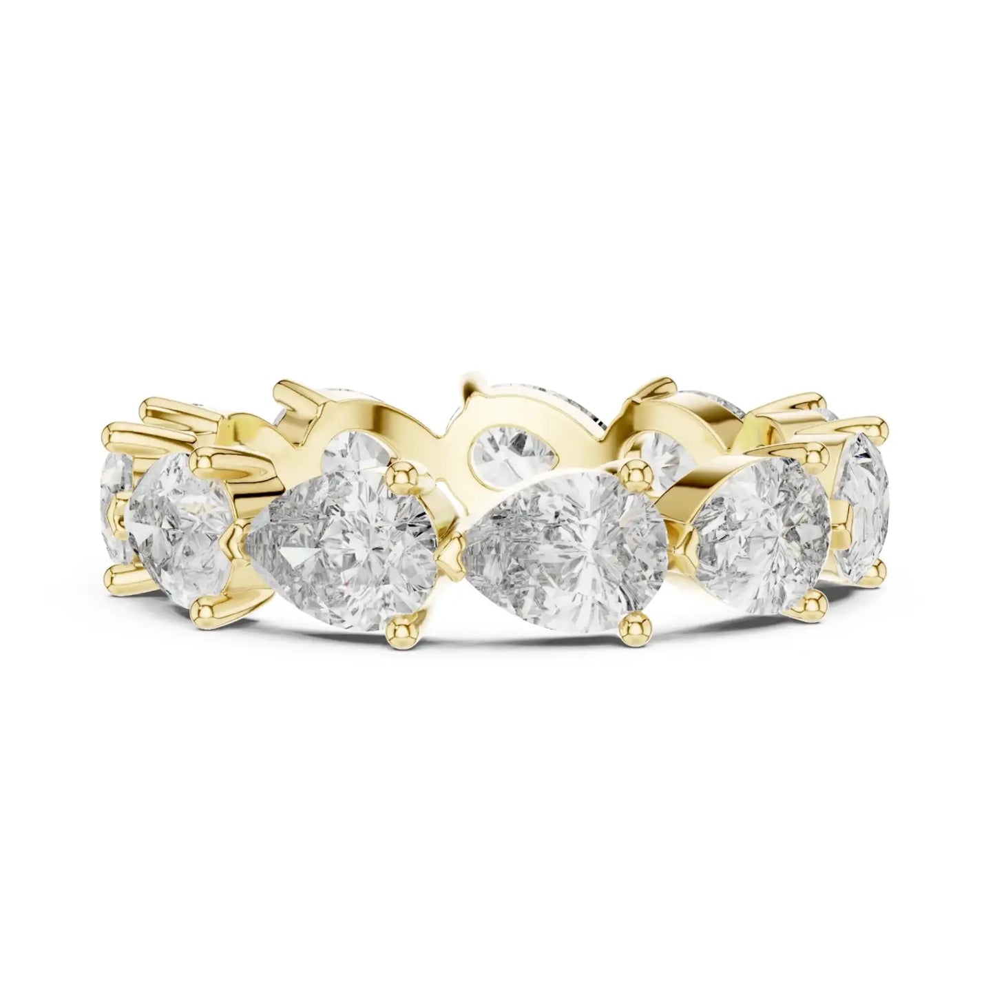 silver Pear Diamond Eternity Ring