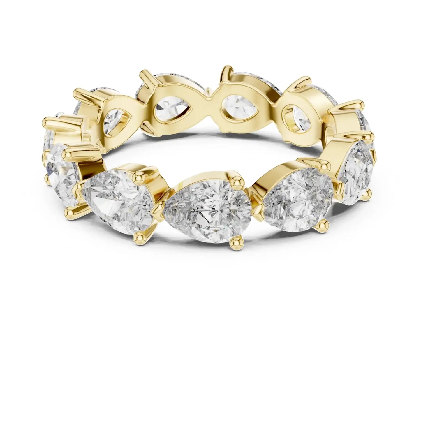 silver Pear Diamond Eternity Ring
