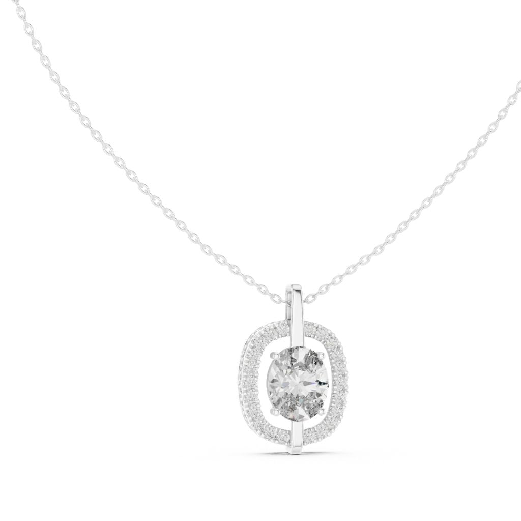 silver Brilliant Halo Pendant