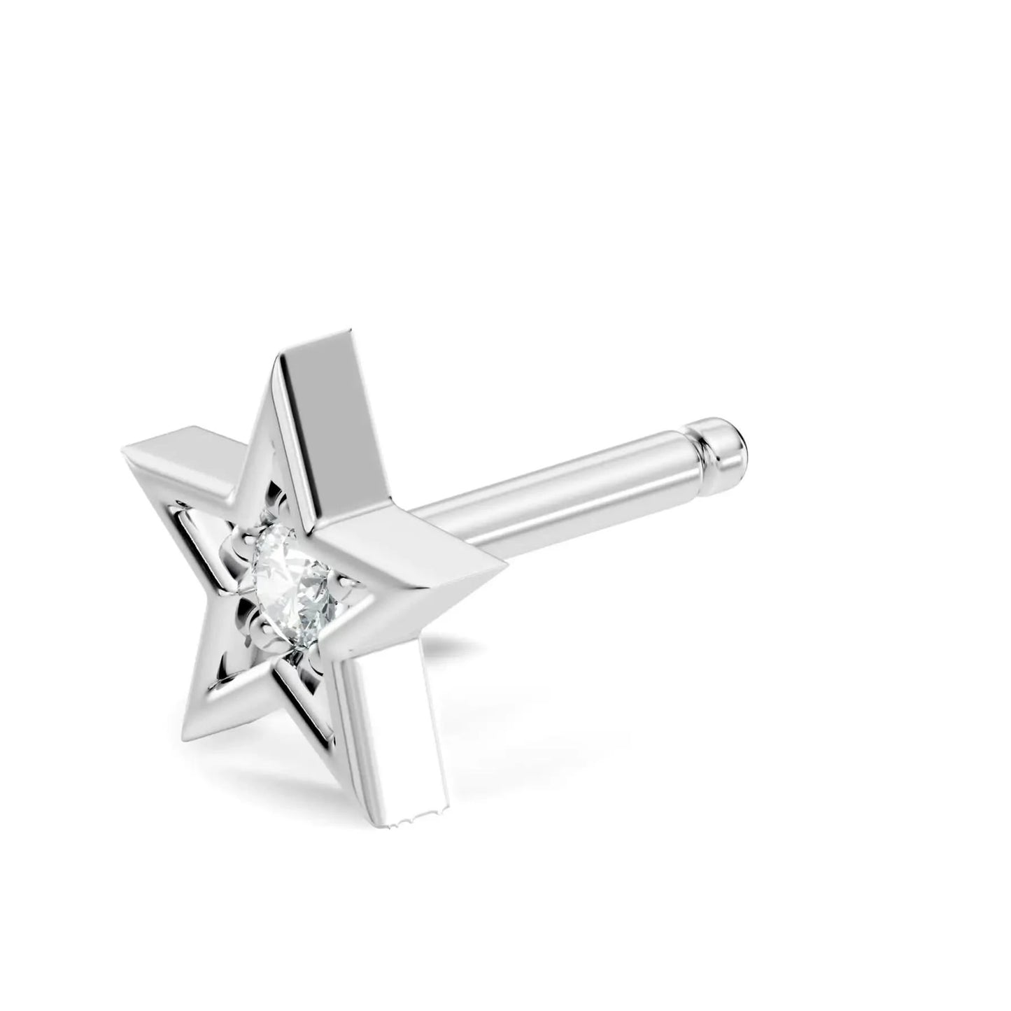 silver Twinkle Star Nose Pin