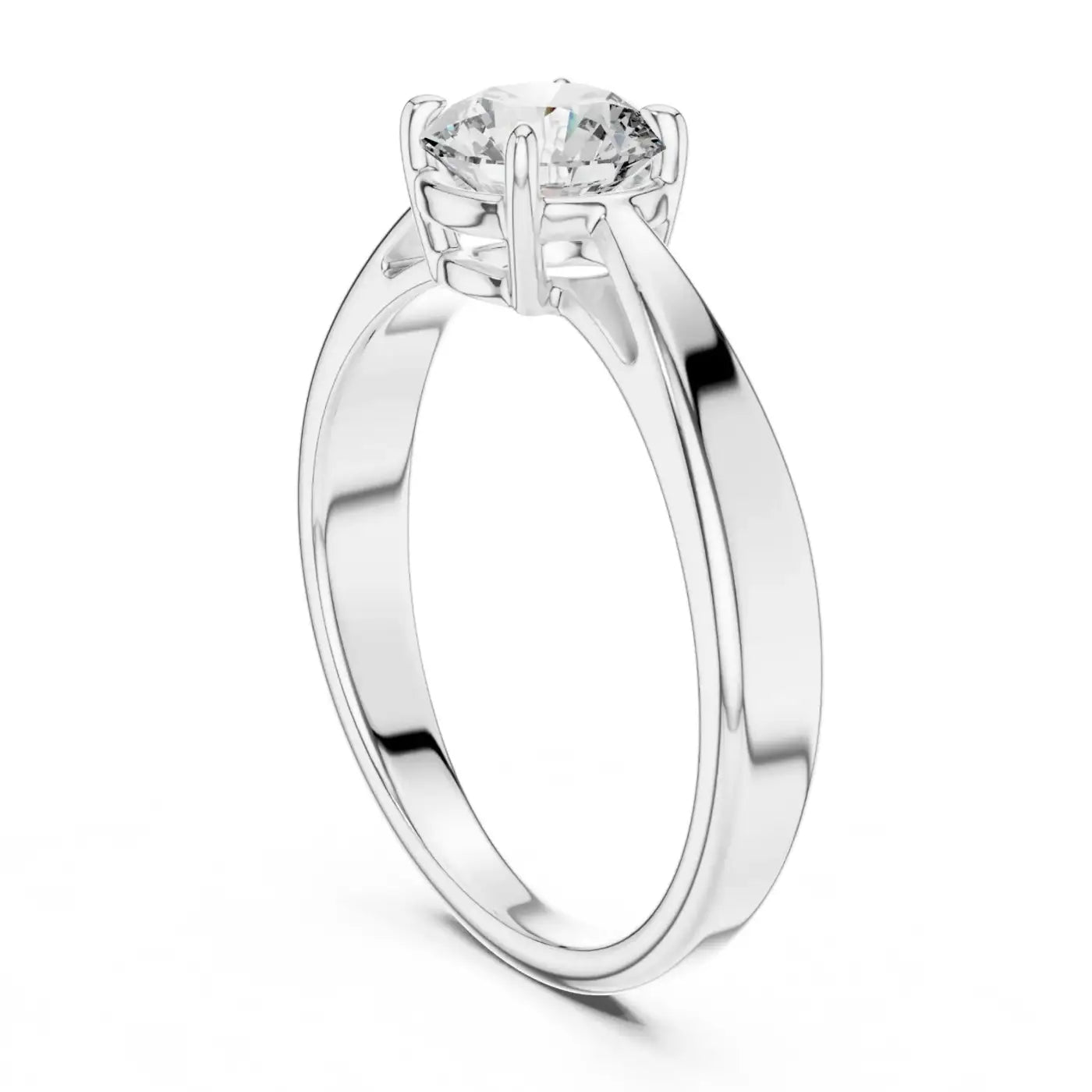 silver Radiant Love Solitaire Ring