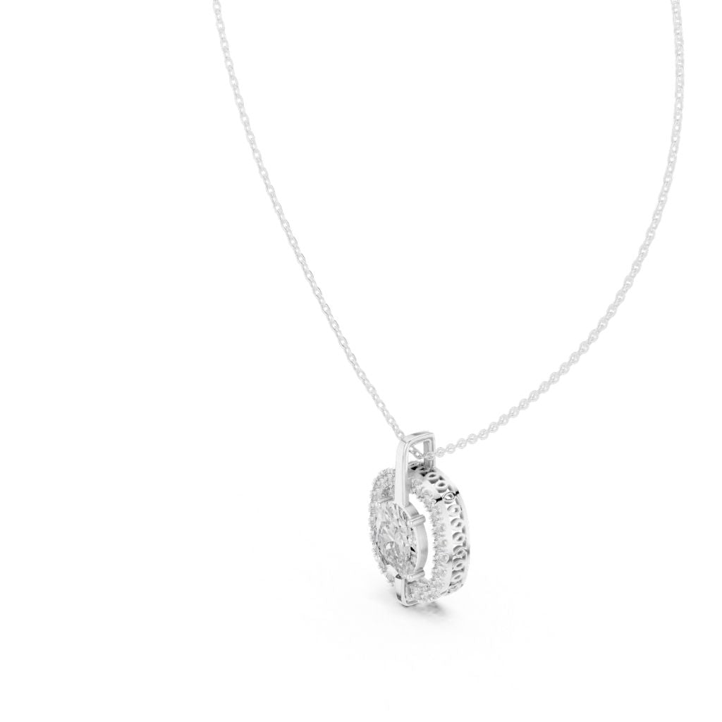silver Brilliant Halo Pendant