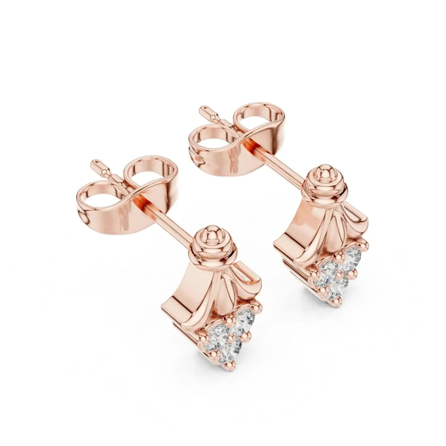 silver Grace Drop Stud Earrings