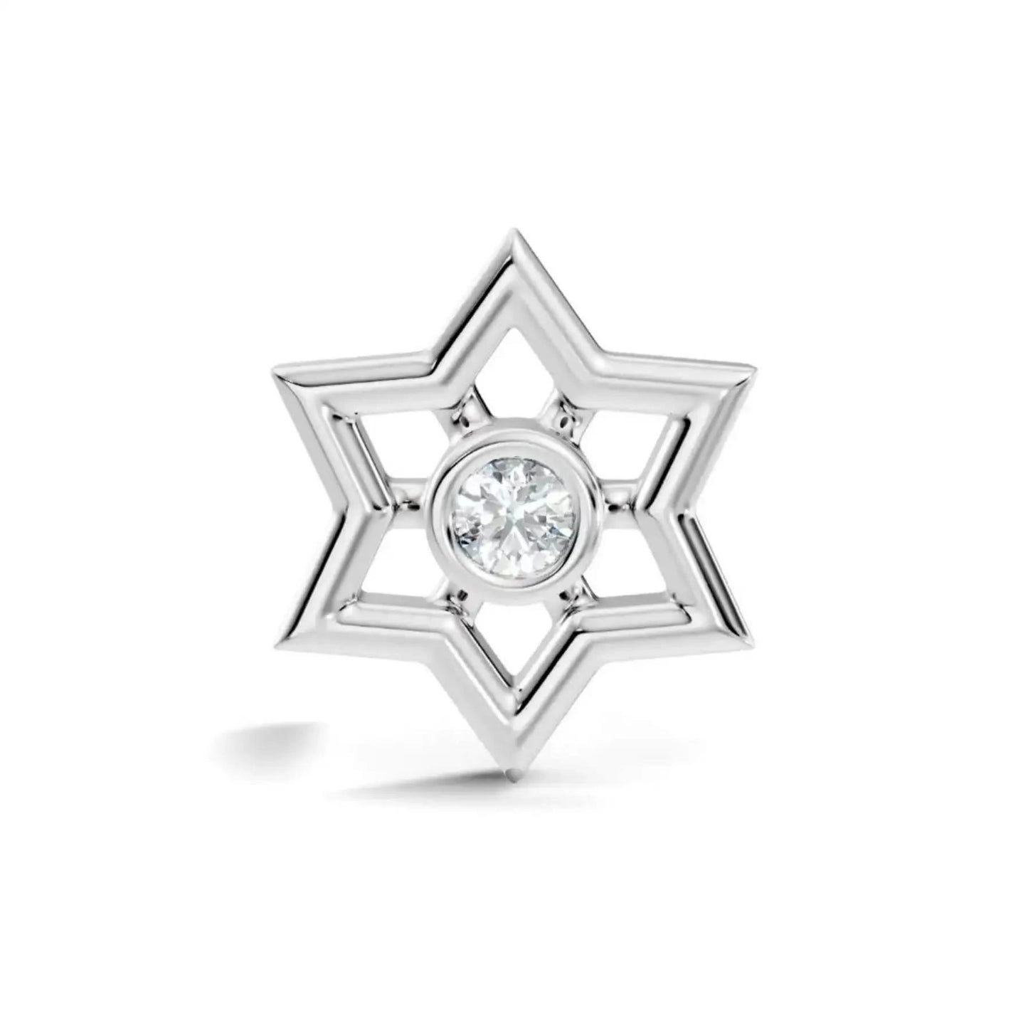 silver Diamond Star Nose Pin