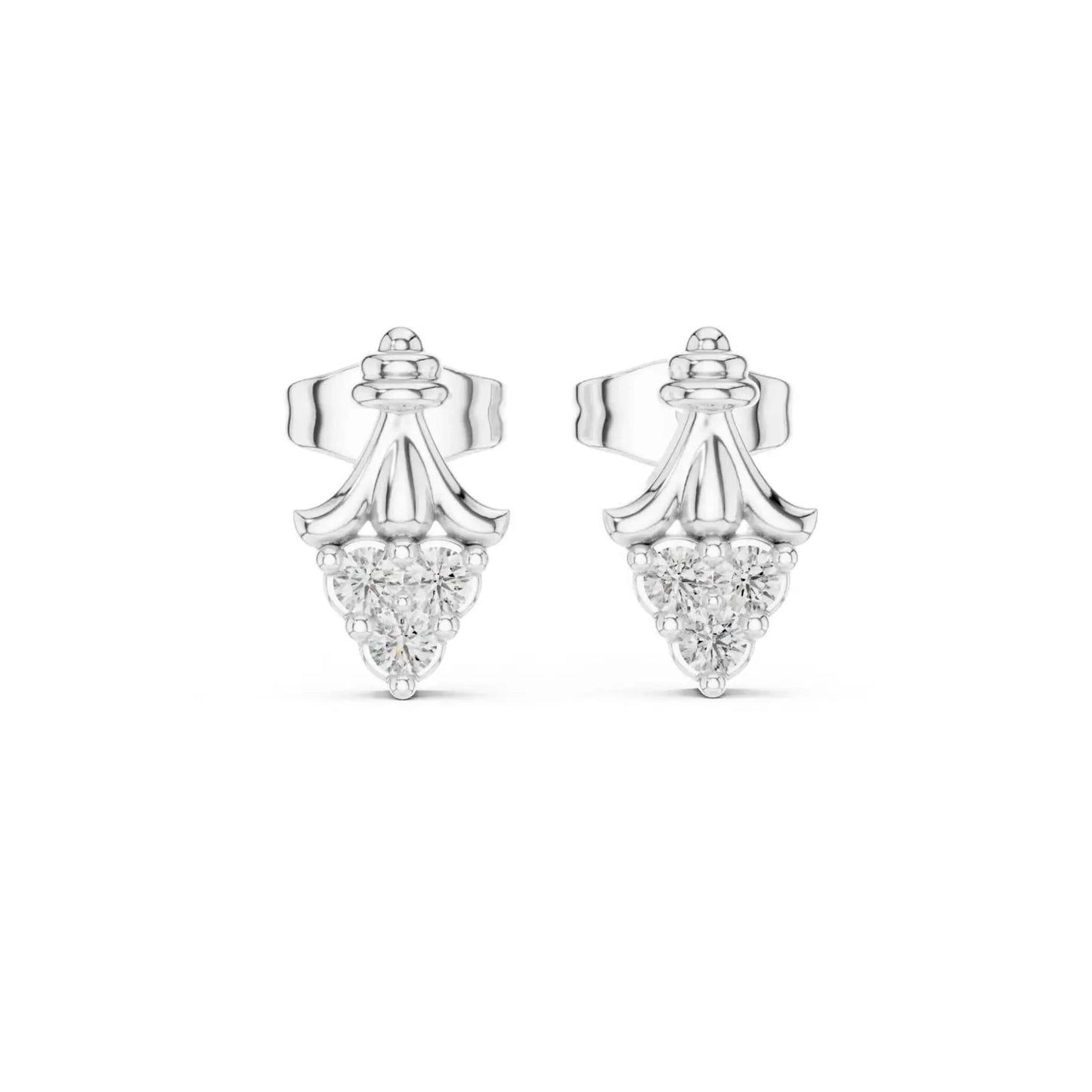 silver Grace Drop Stud Earrings