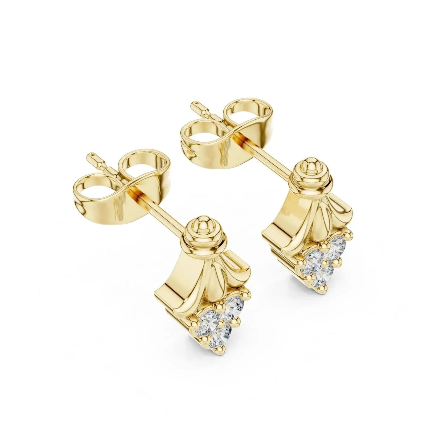 silver Grace Drop Stud Earrings