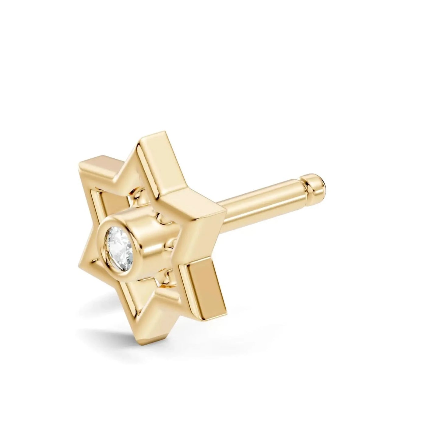 silver Diamond Star Nose Pin