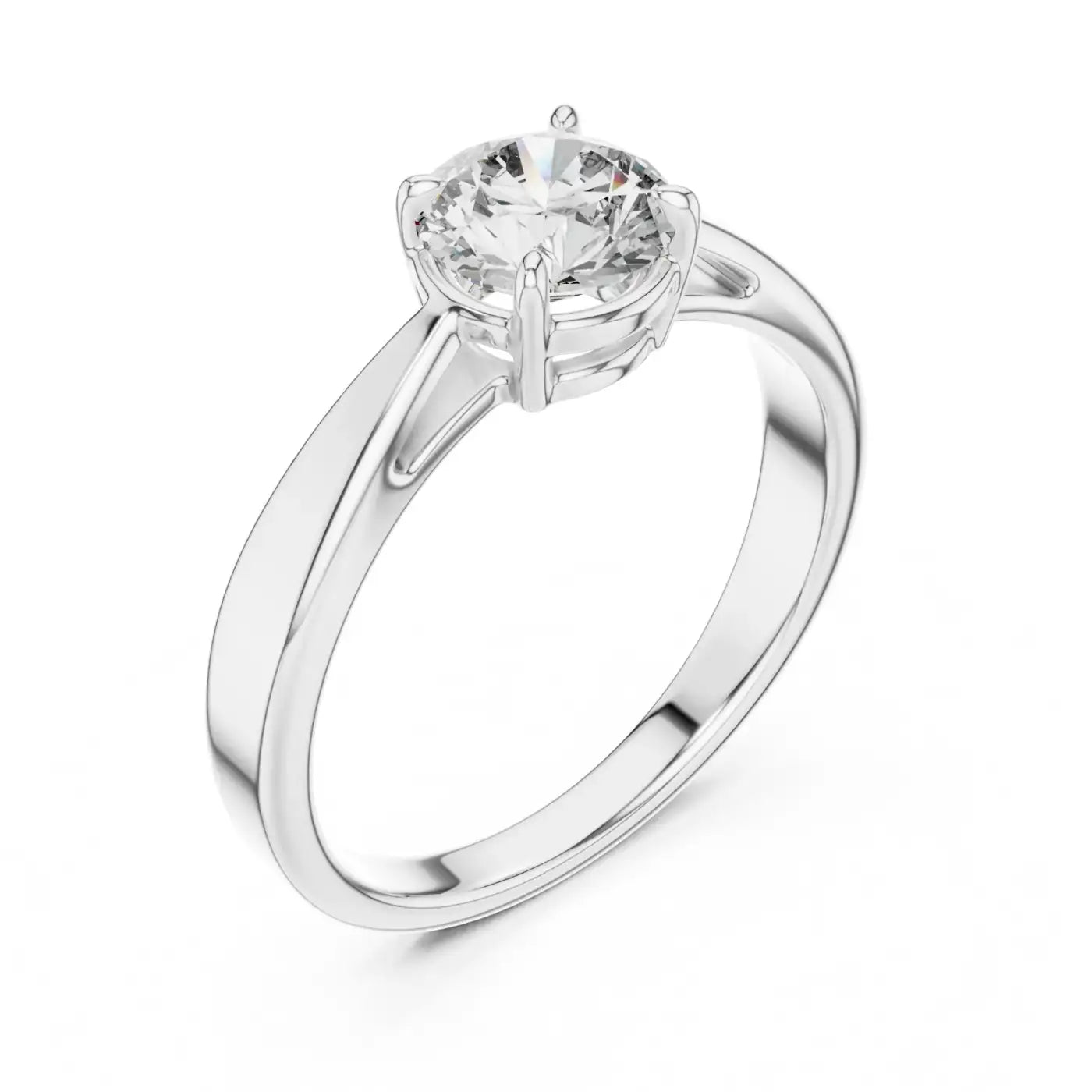 silver Radiant Love Solitaire Ring