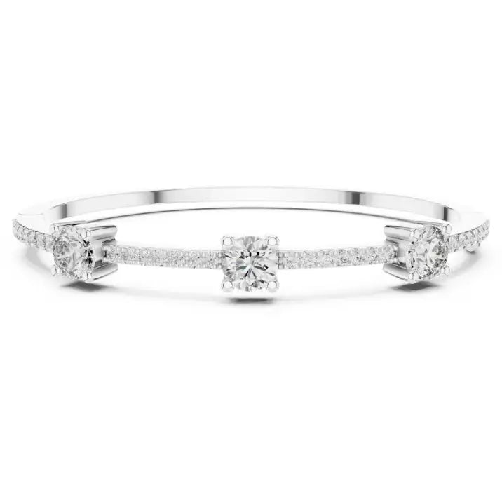 silver Trio Sparkle Diamond Bracelet