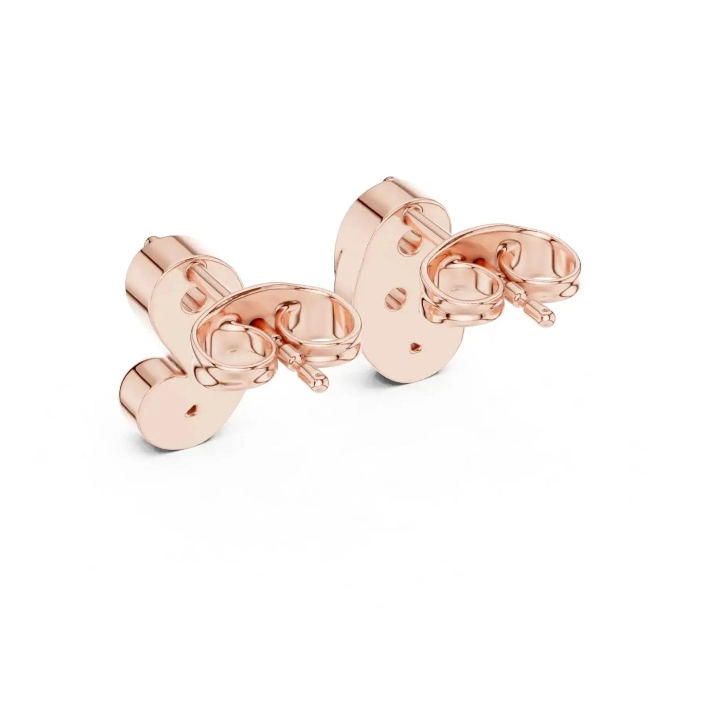 silver Curved Diamond Stud Earrings