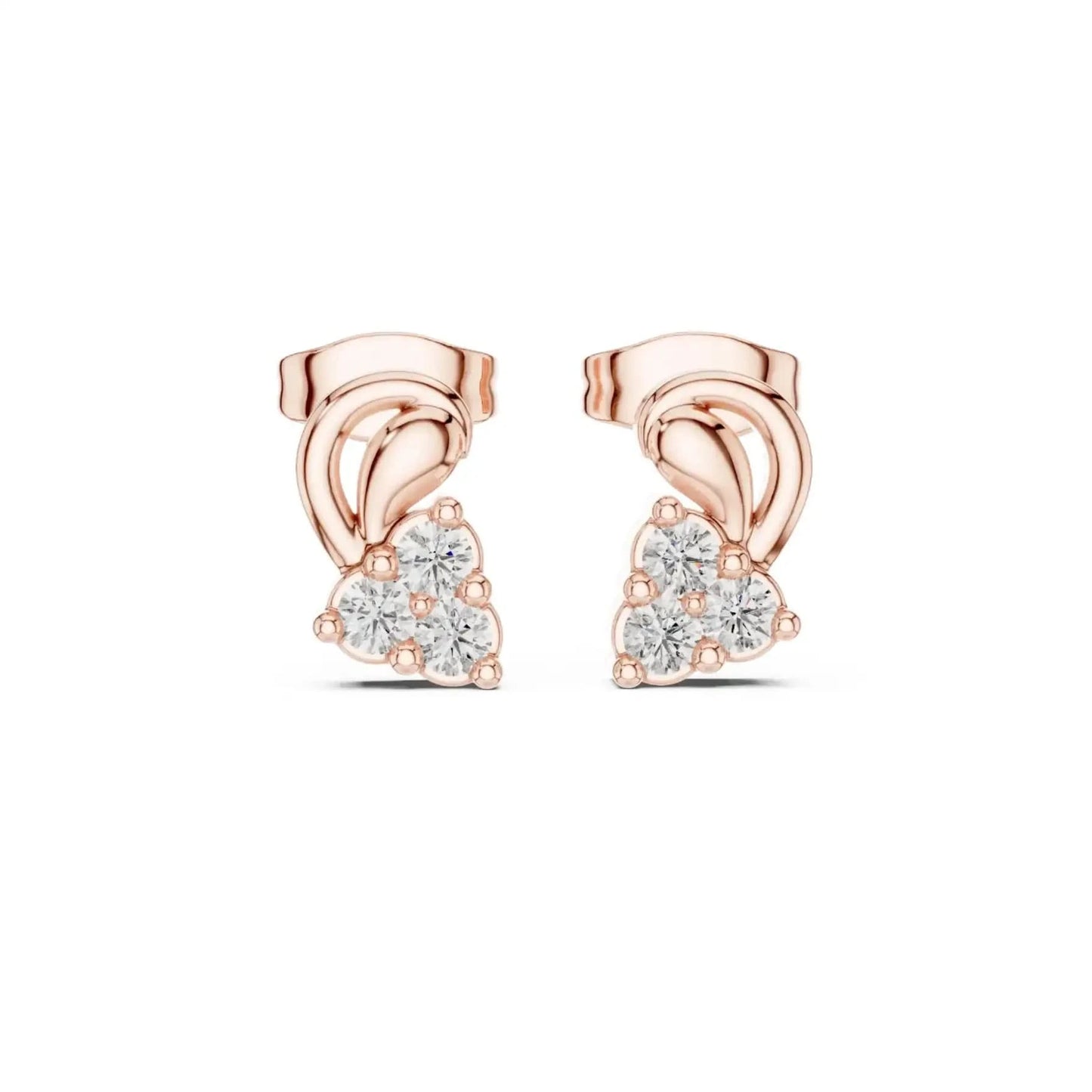 silver Classic Flower Stud Earrings