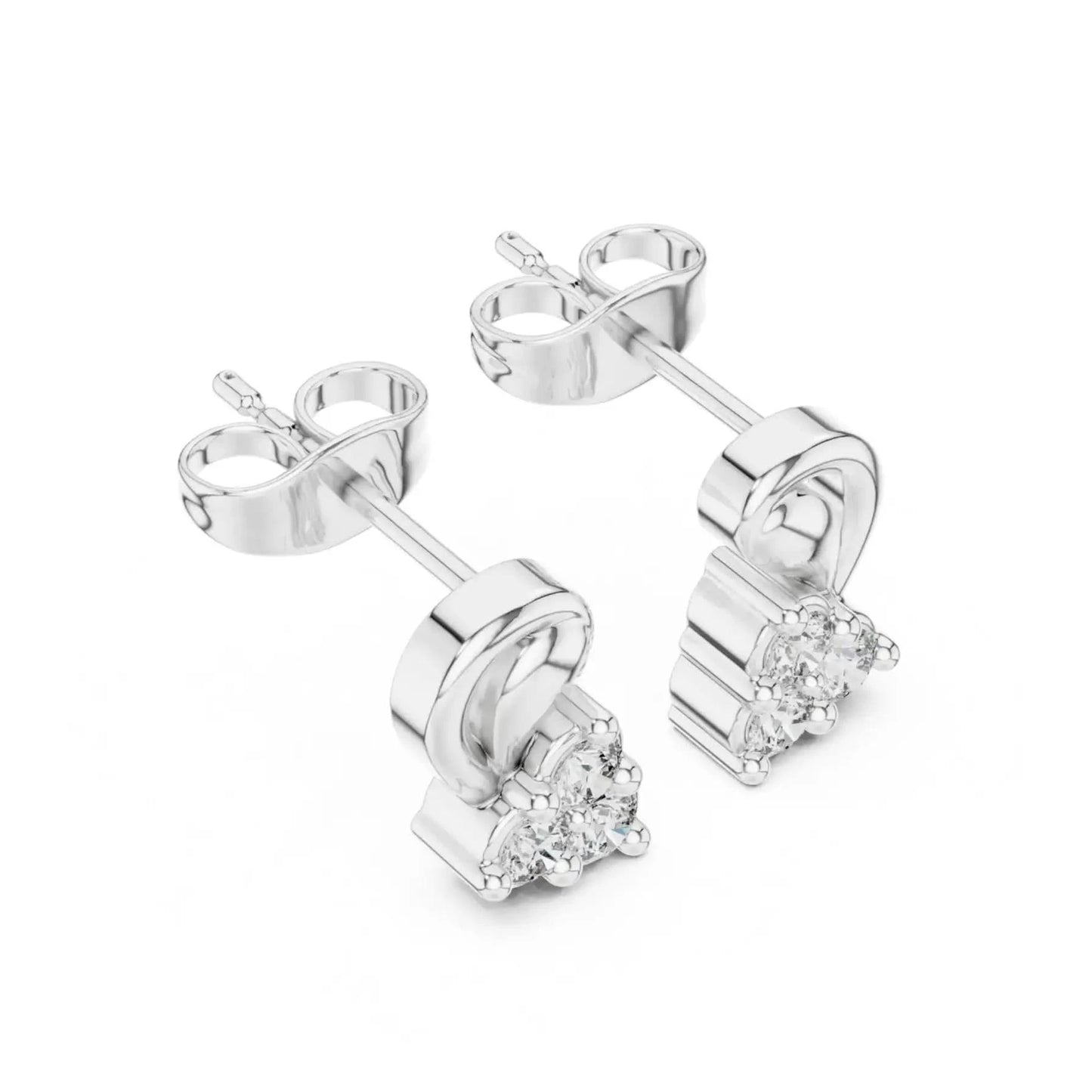 silver Classic Flower Stud Earrings
