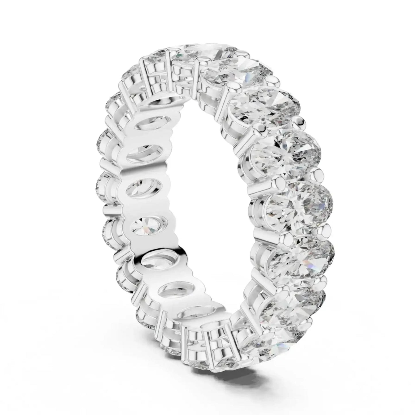 silver Classic Oval Diamond Ring