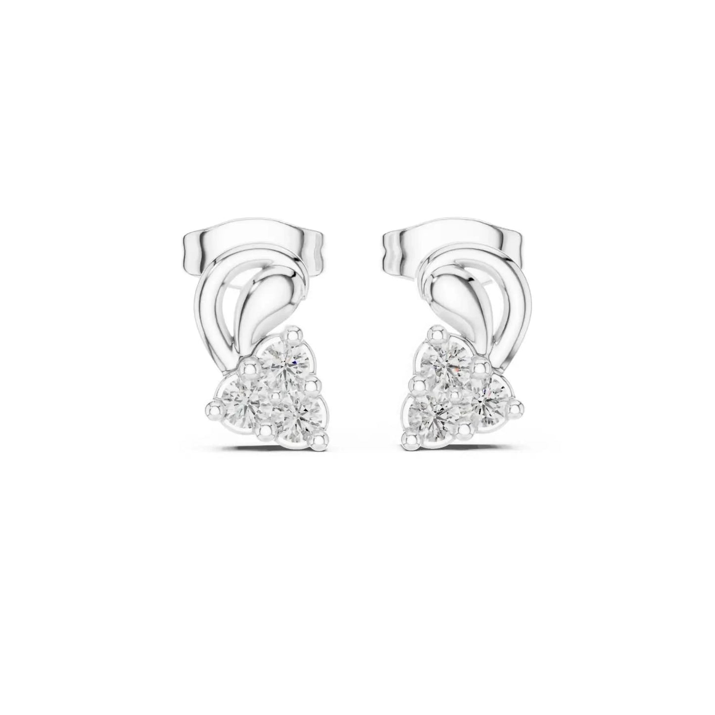 silver Classic Flower Stud Earrings