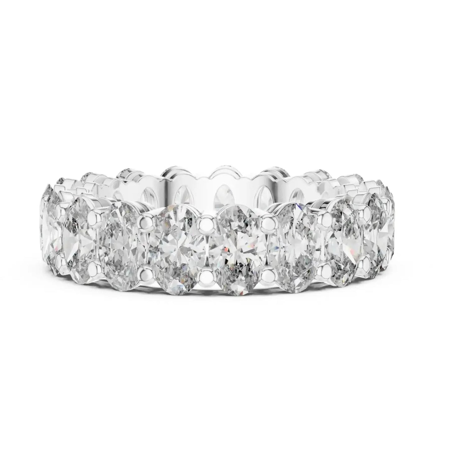 silver Classic Oval Diamond Ring