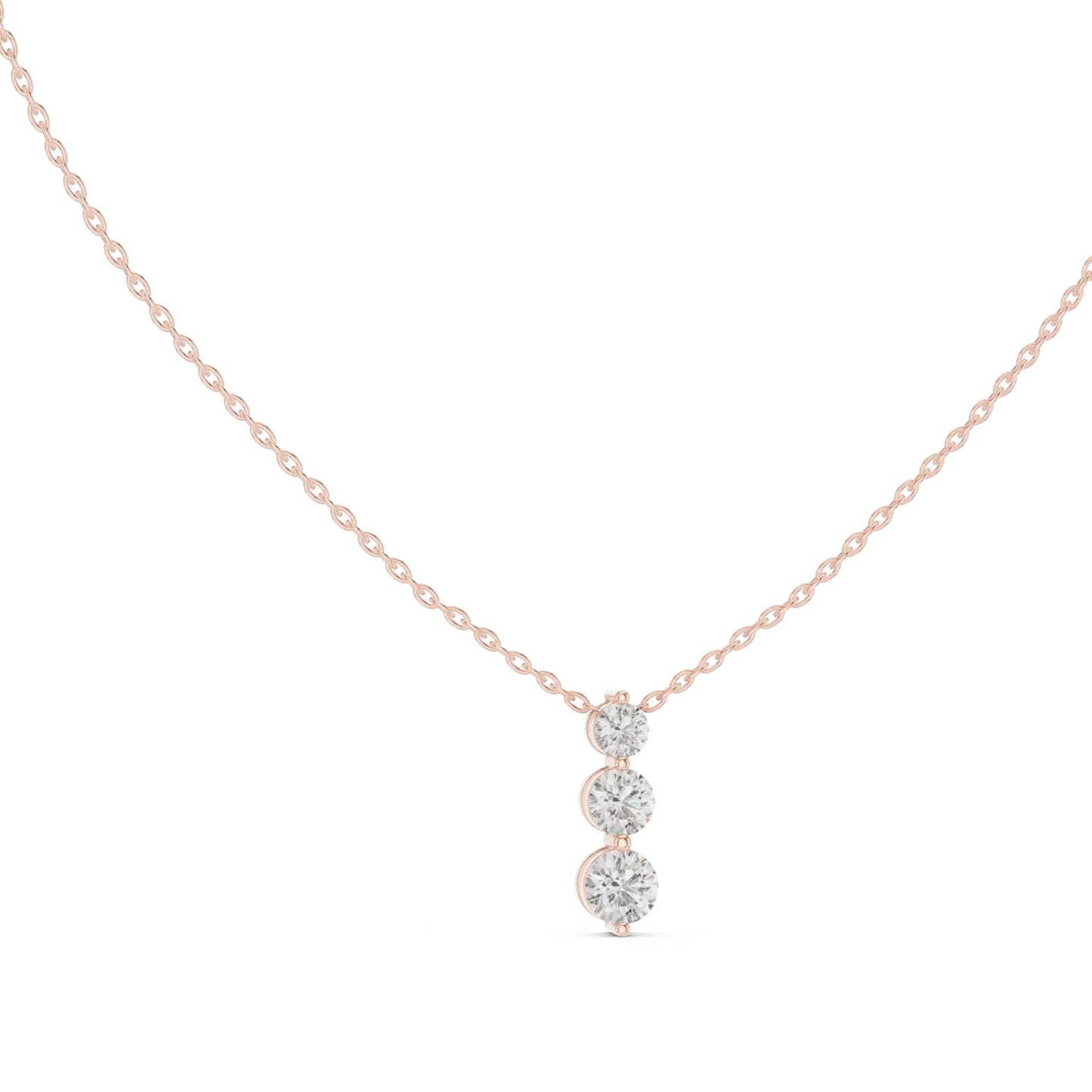 silver Triple Sparkle Drop Pendant