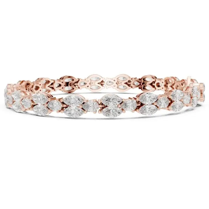 silver Diamond Bloom Bracelet