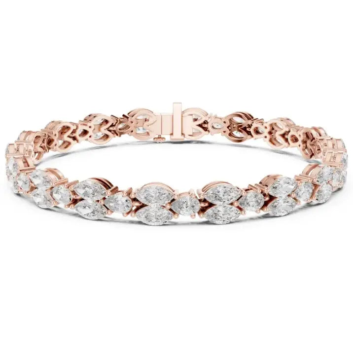 silver Diamond Bloom Bracelet