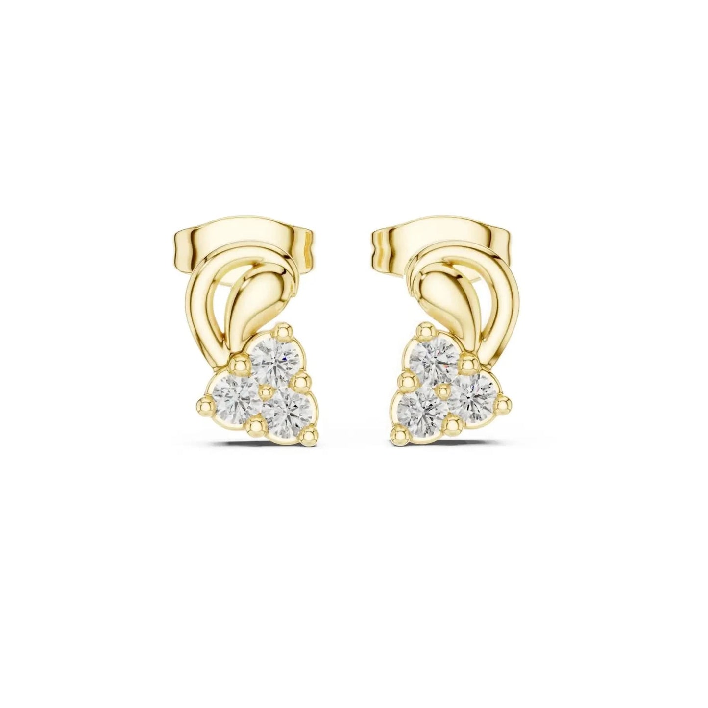 silver Classic Flower Stud Earrings