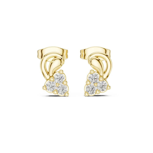 silver Classic Flower Stud Earrings