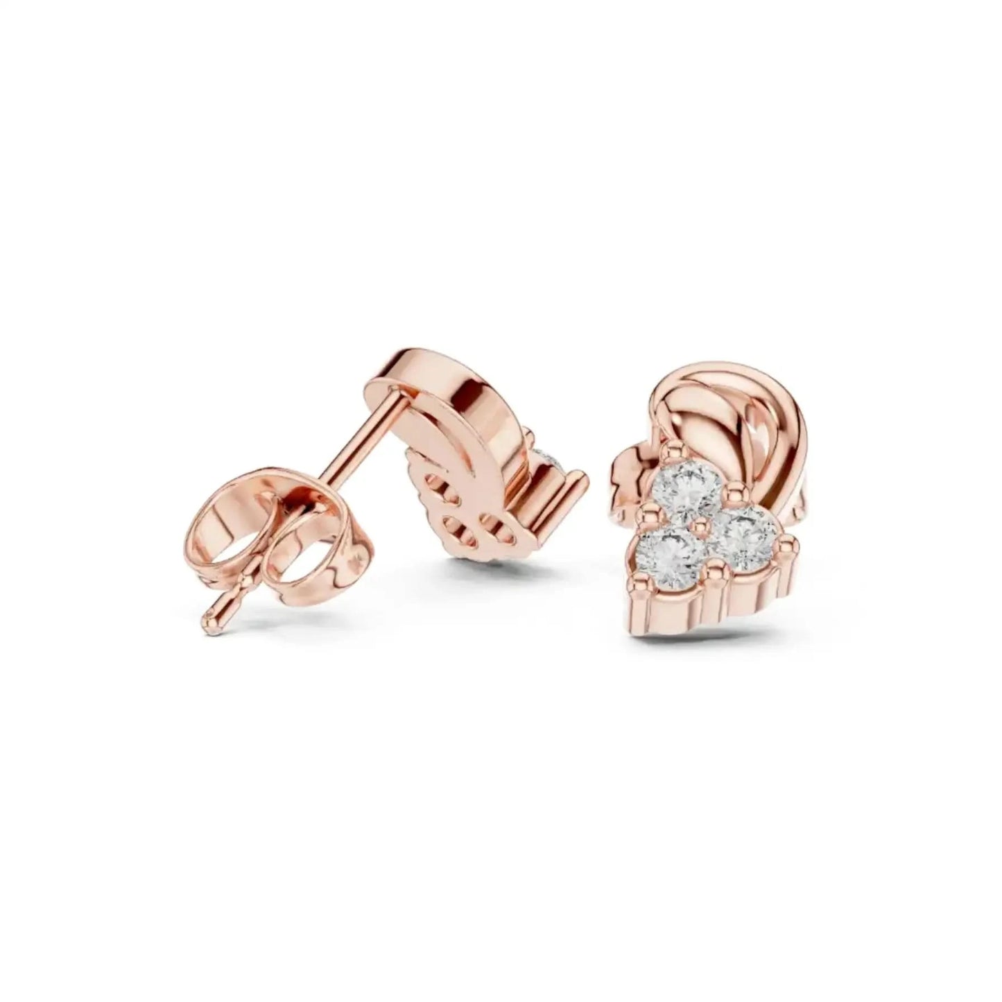 silver Classic Flower Stud Earrings