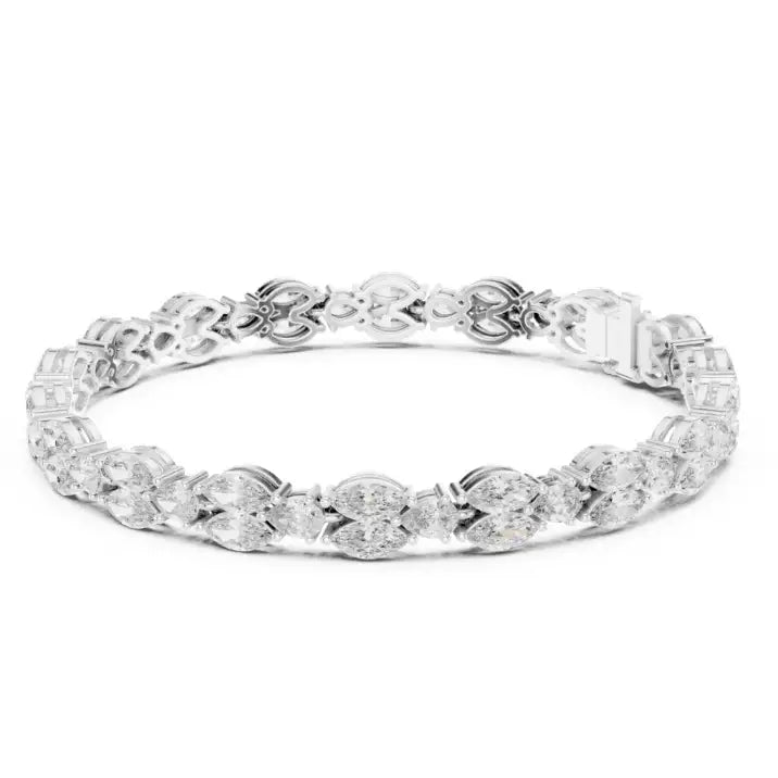silver Diamond Bloom Bracelet