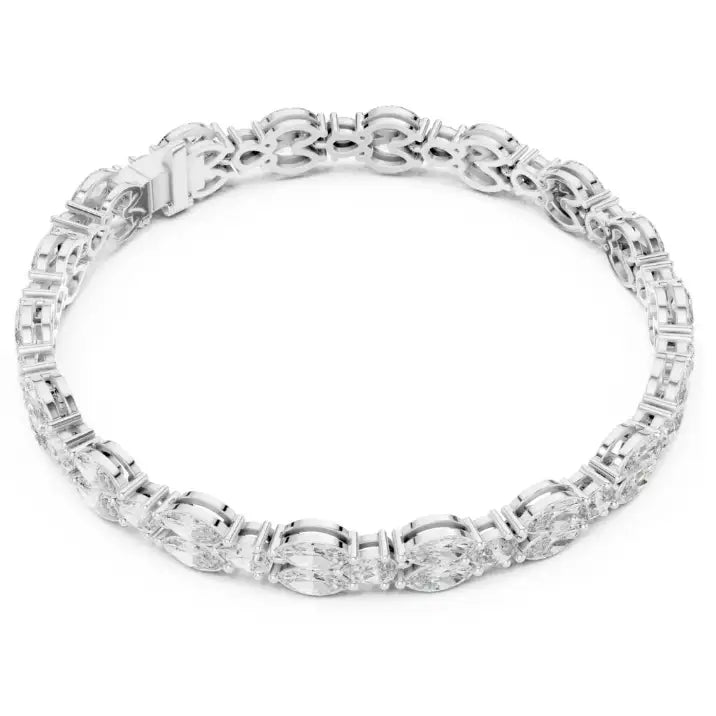 silver Diamond Bloom Bracelet