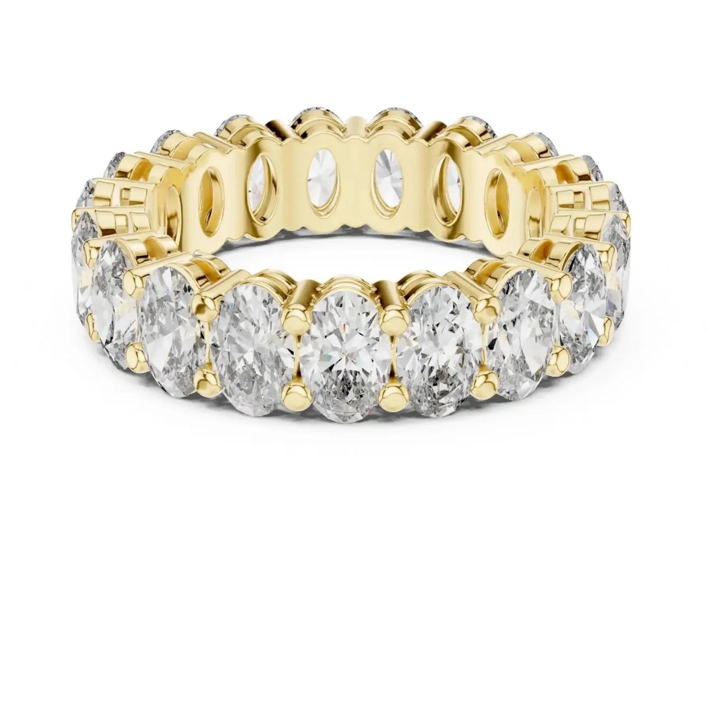 silver Classic Oval Diamond Ring