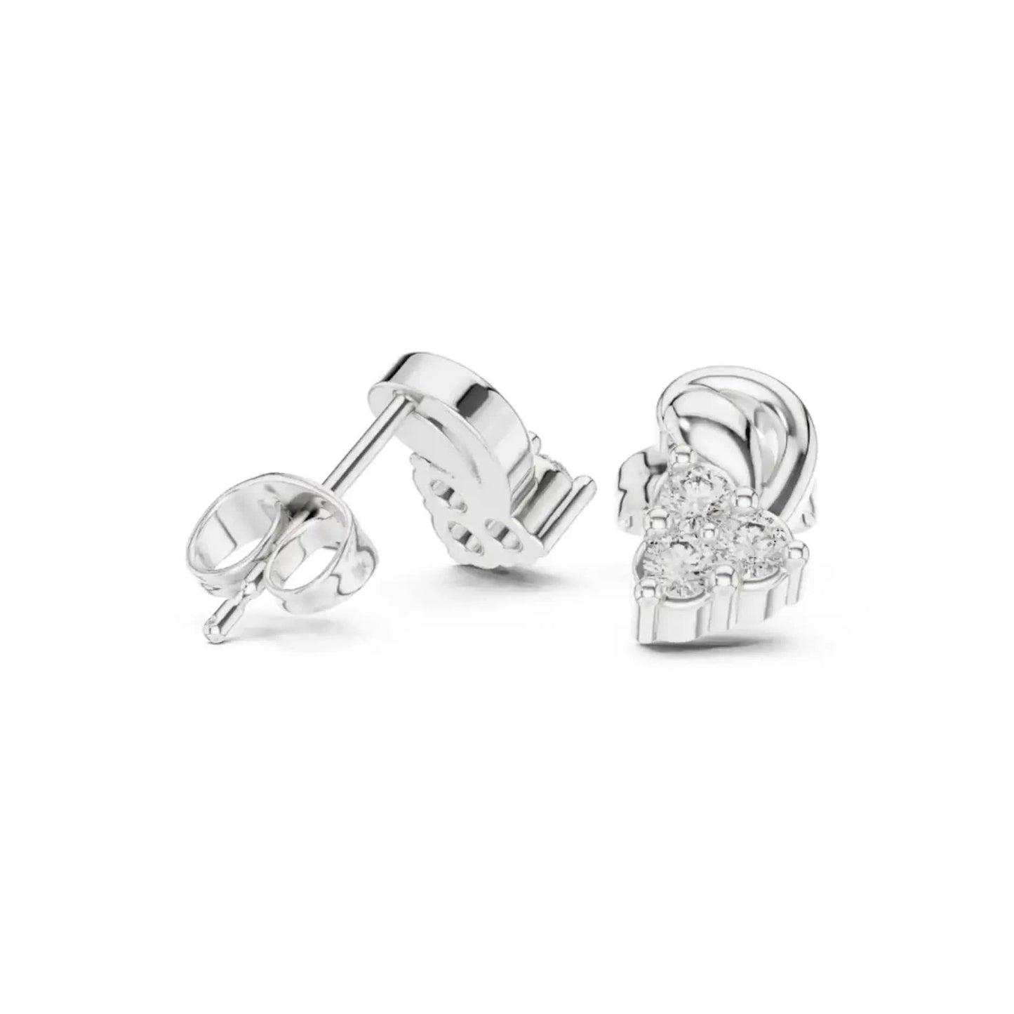 silver Classic Flower Stud Earrings