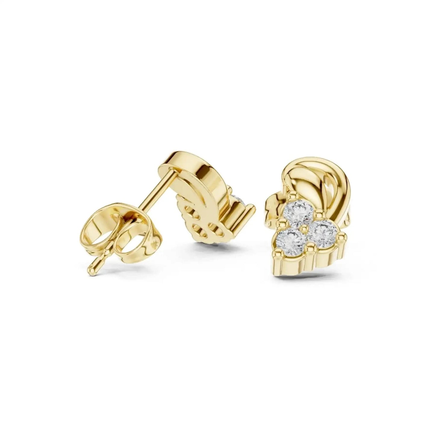 silver Classic Flower Stud Earrings