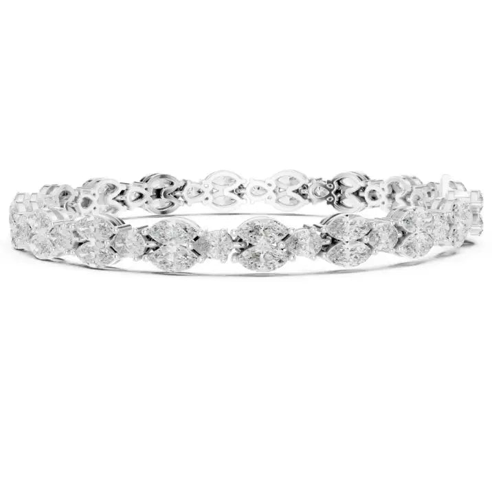 silver Diamond Bloom Bracelet