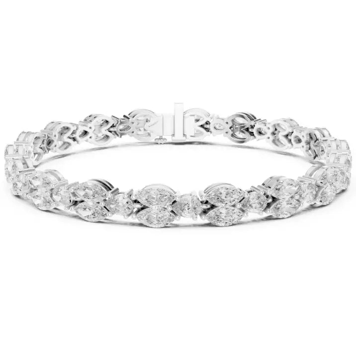 silver Diamond Bloom Bracelet