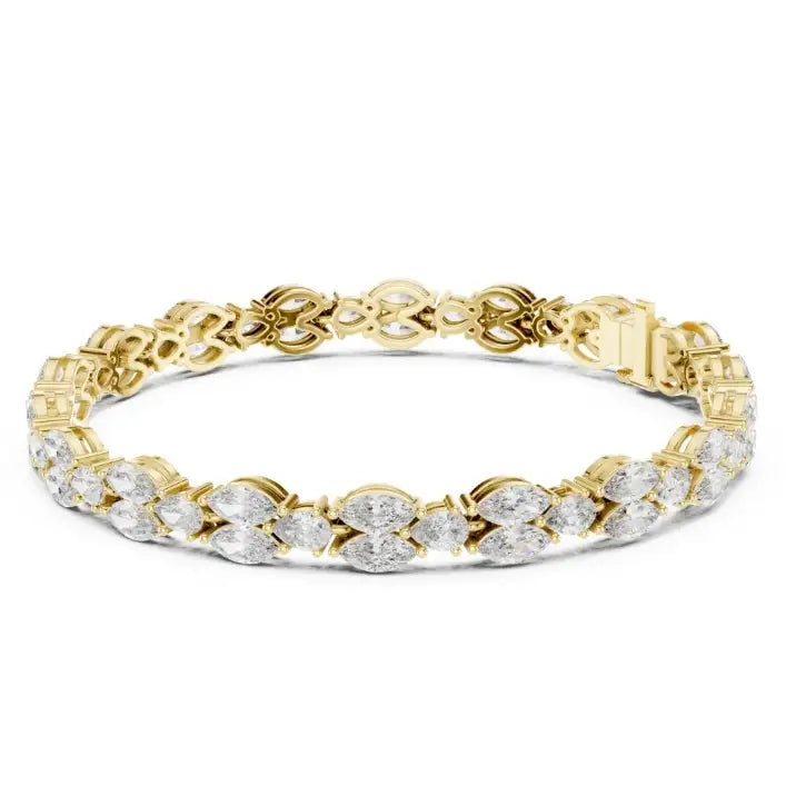 silver Diamond Bloom Bracelet