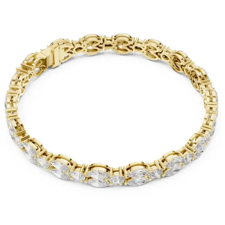 silver Diamond Bloom Bracelet