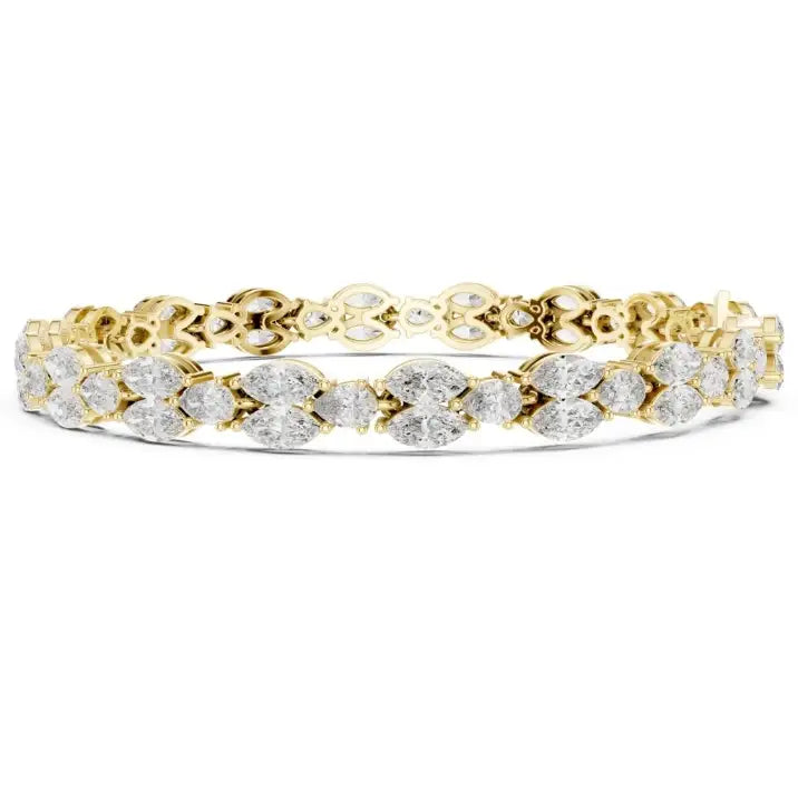 silver Diamond Bloom Bracelet