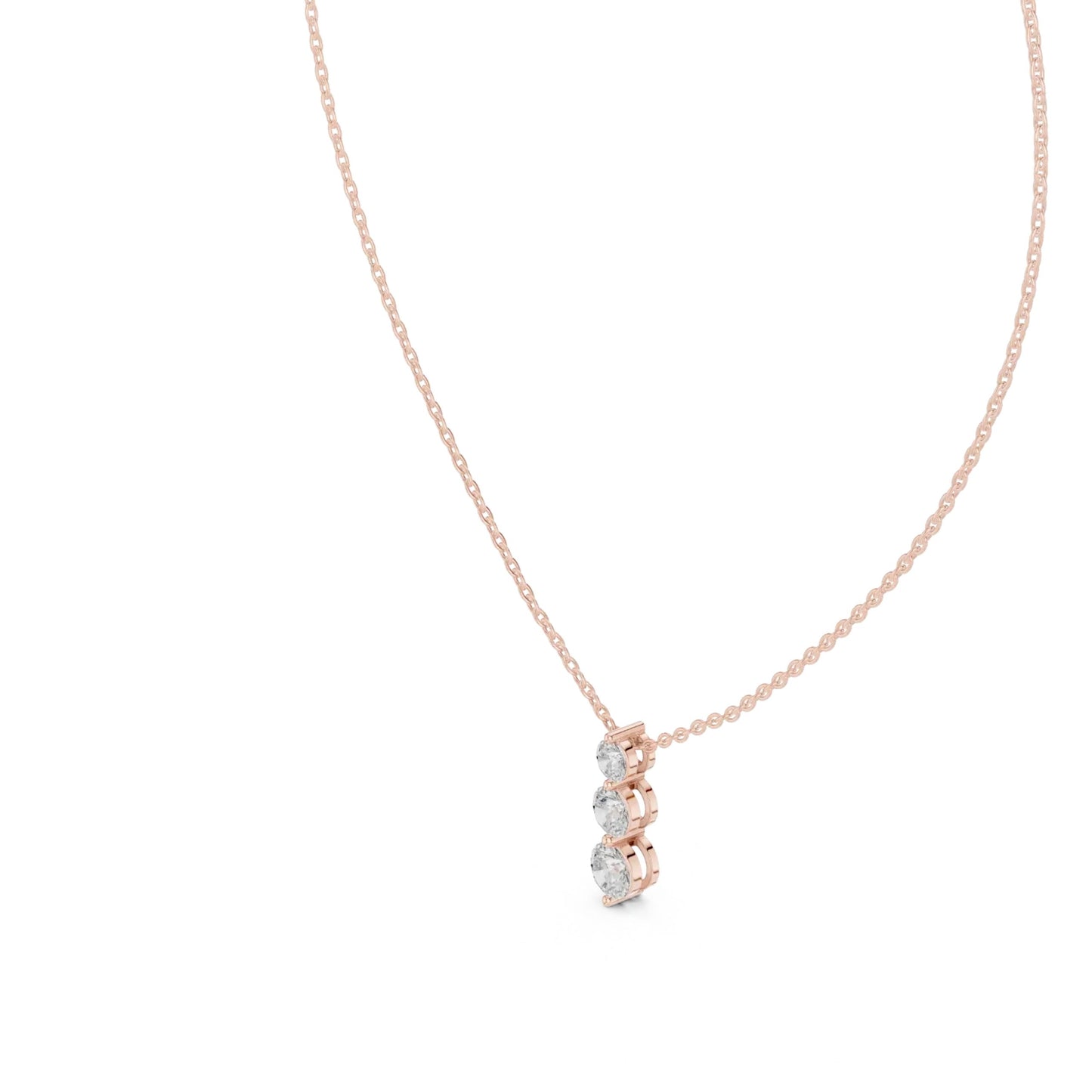 silver Triple Sparkle Drop Pendant
