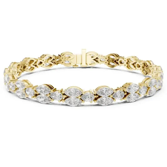 silver Diamond Bloom Bracelet