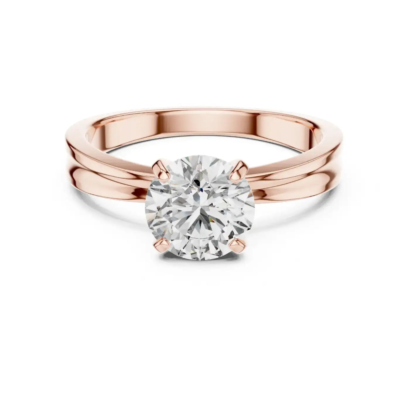 silver Classic Gold Solitaire Ring
