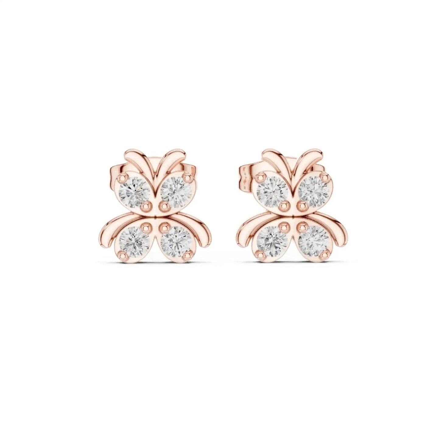 silver Minimal Butterfly Stud Earrings
