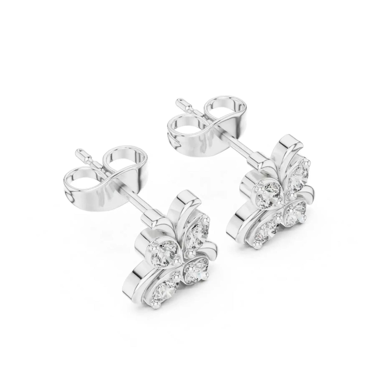 silver Minimal Butterfly Stud Earrings