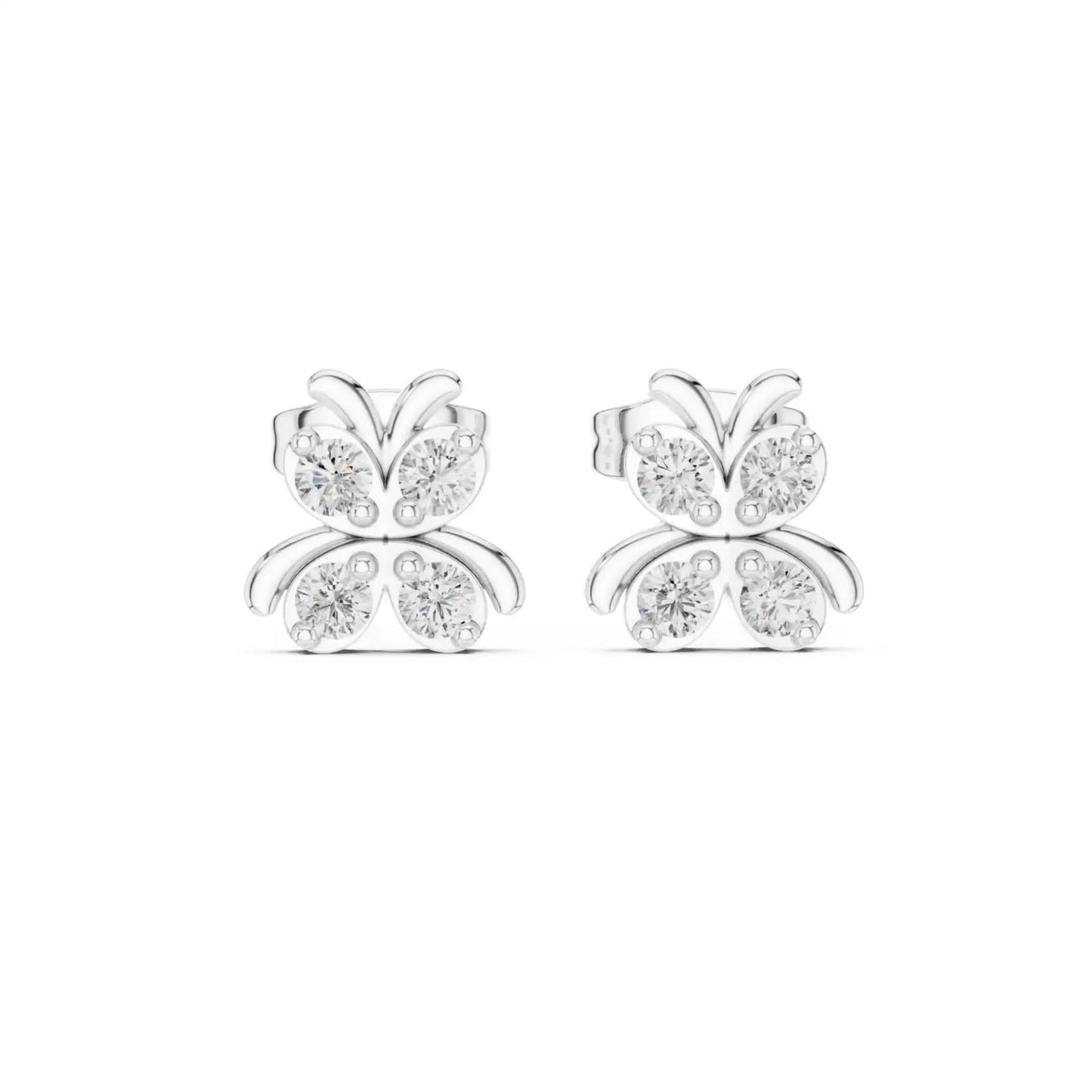 silver Minimal Butterfly Stud Earrings
