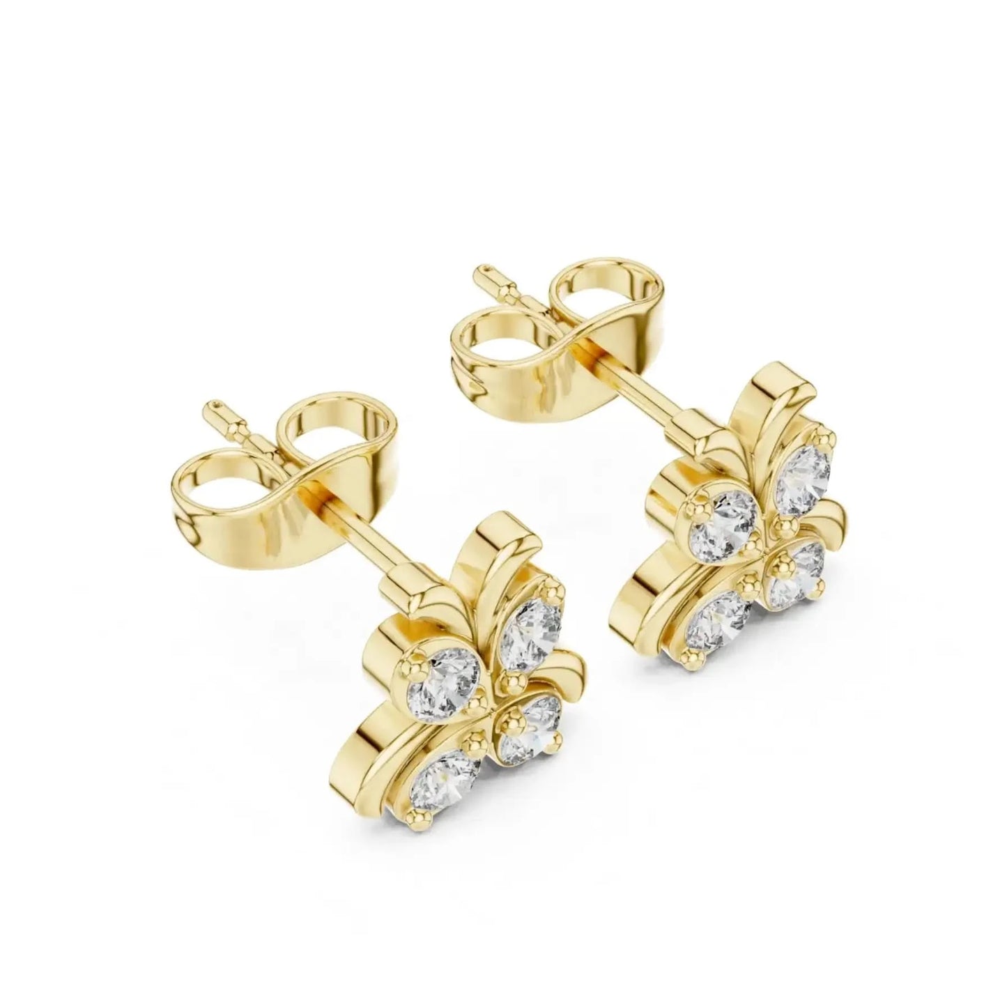silver Minimal Butterfly Stud Earrings