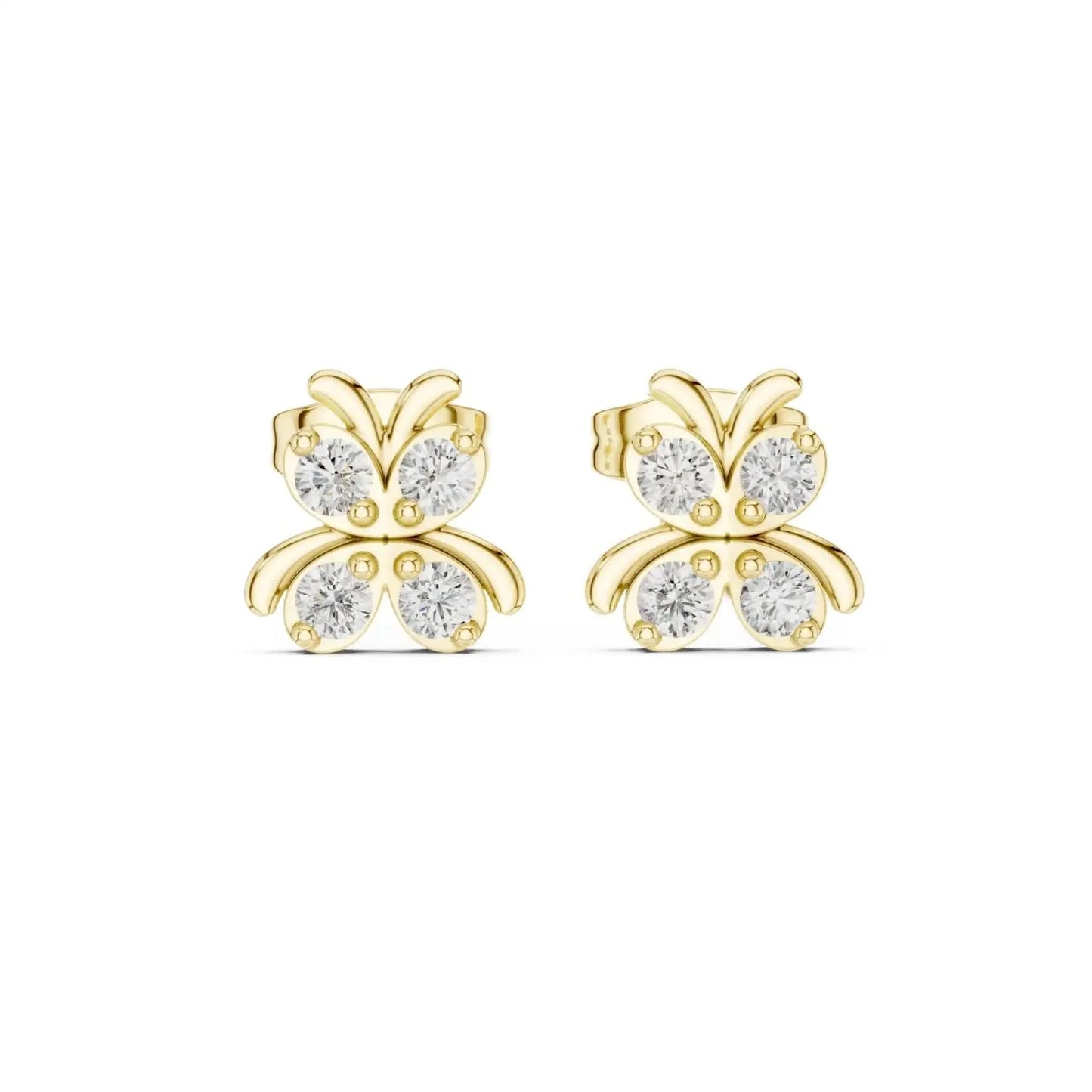 silver Minimal Butterfly Stud Earrings