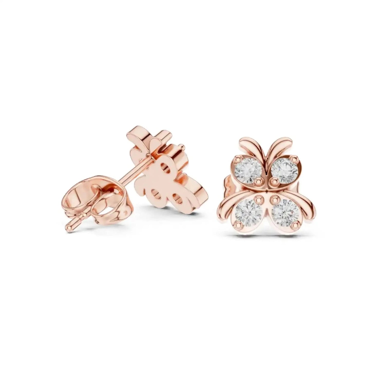 silver Minimal Butterfly Stud Earrings